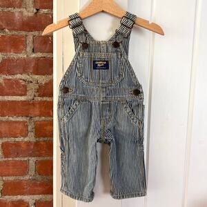Vintage 90s OshKosh B’gosh Baby Overalls 3 Months Hickory Stripe Denim Vestbak